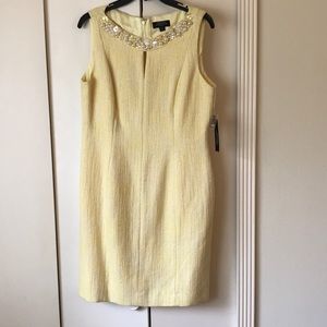NWT Petite Tahari yellow shimmery dress!